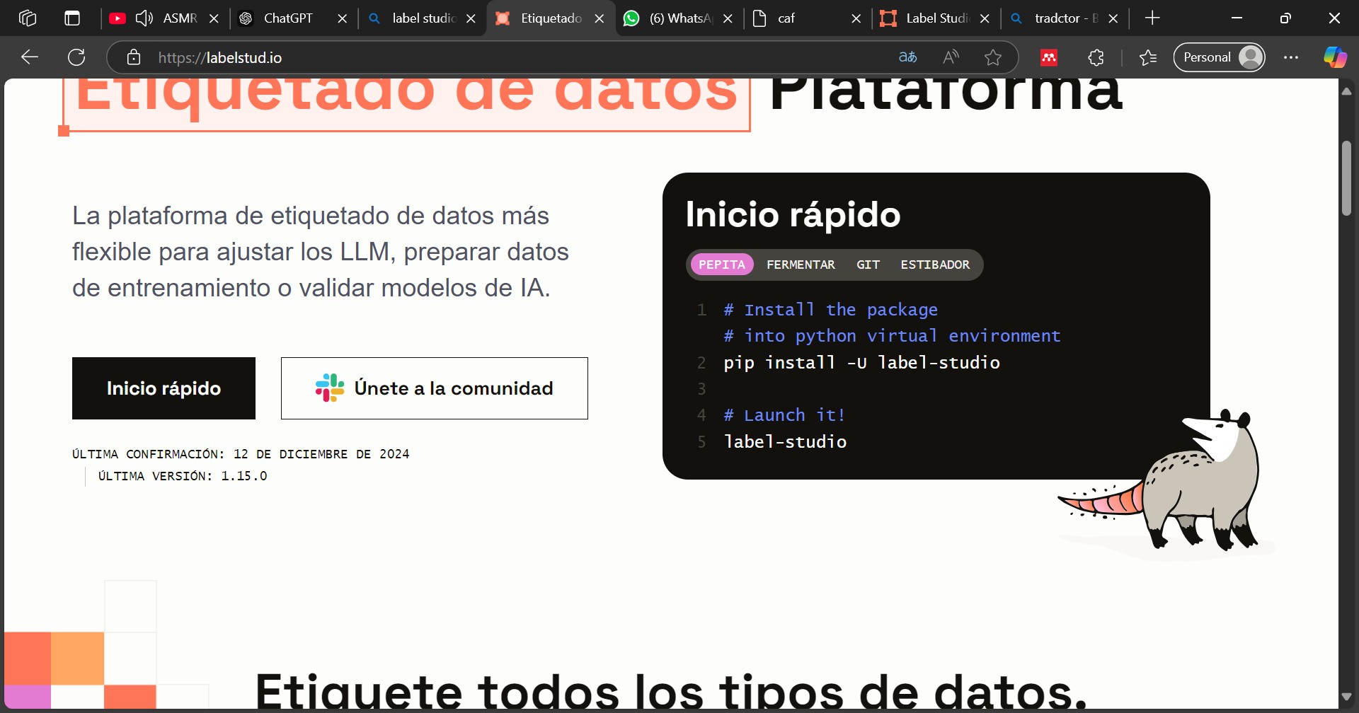 Install Label Studio Label Studio como Plataforma de Etiquetado para el Análisis Automático ...